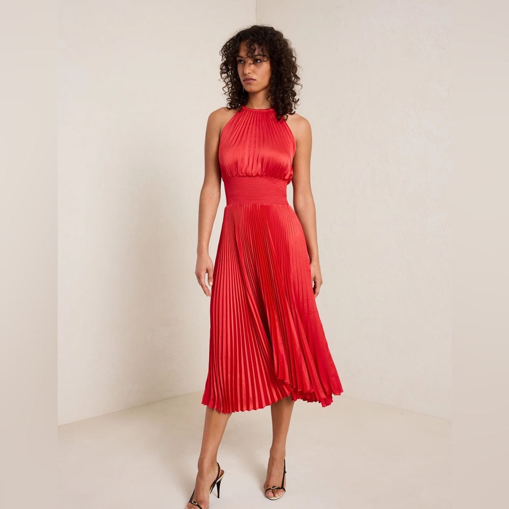 A.L.C. Renzo II Pleated Midi Dress Red Brand new w/ tags, size 6